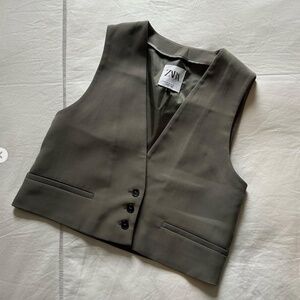 Zara oversized waist coast Vest button shirt!